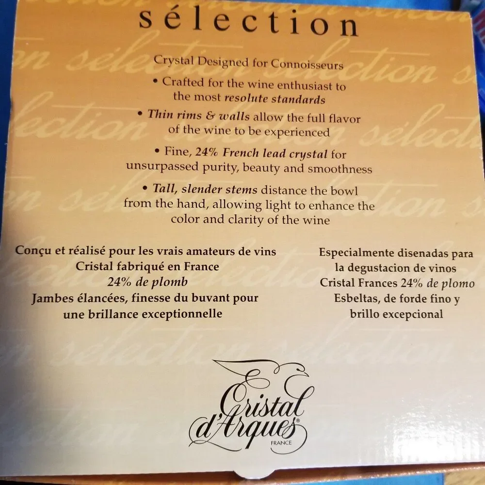 Cristal d’Arques French Crystal 20oz Balloon wine glass set of 4-20 oz each